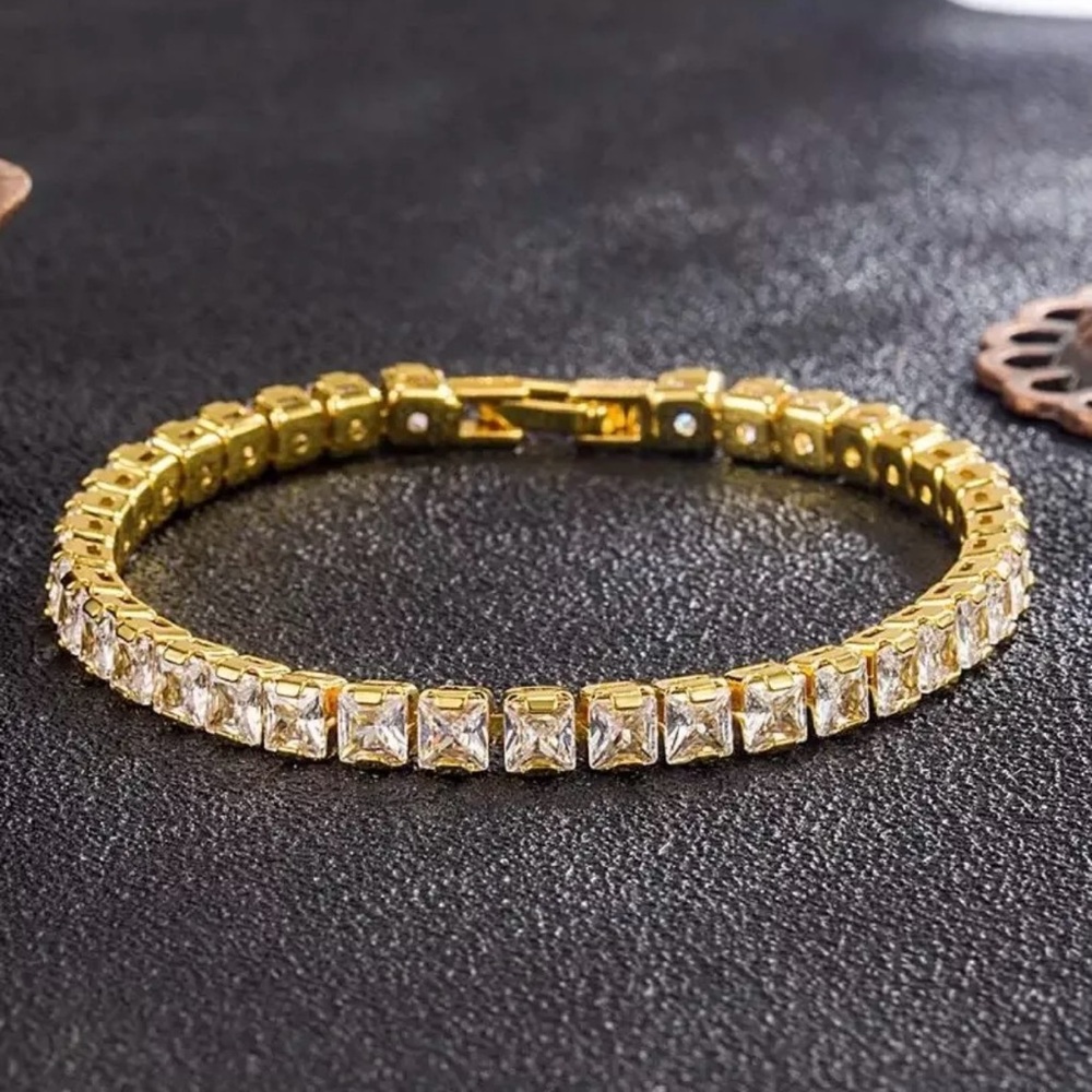 Sterling Silver Gold Plated Tennis Bracelet